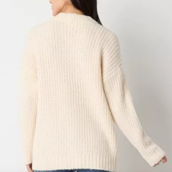 a.n.a Womens Crew Neck Long Sleeve Pullover Sweater, Birch Sz XS - Picture 2 of 2